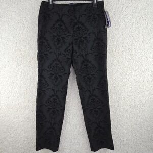 Vintage Star City Stretch Black Floral Lace Pants Sz 13 Vampy Goth 90s Made USA